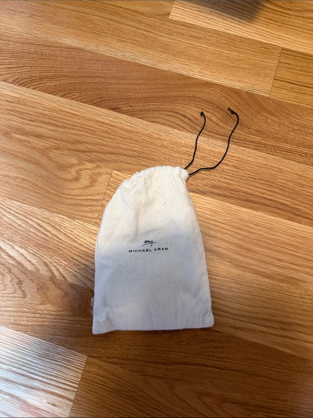 Michael Aram Off-White Drawstring Jewelry Pouch with Black Cord